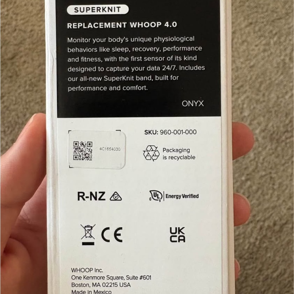Whoop 4.0 Replacement SuperKnit Band - Onyx (Black)